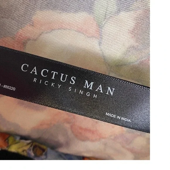 Cactus Man Ricky Singh Floral Bomber Jacket Men's M Unisex Statement Zip Jacket - Picture 4 of 14